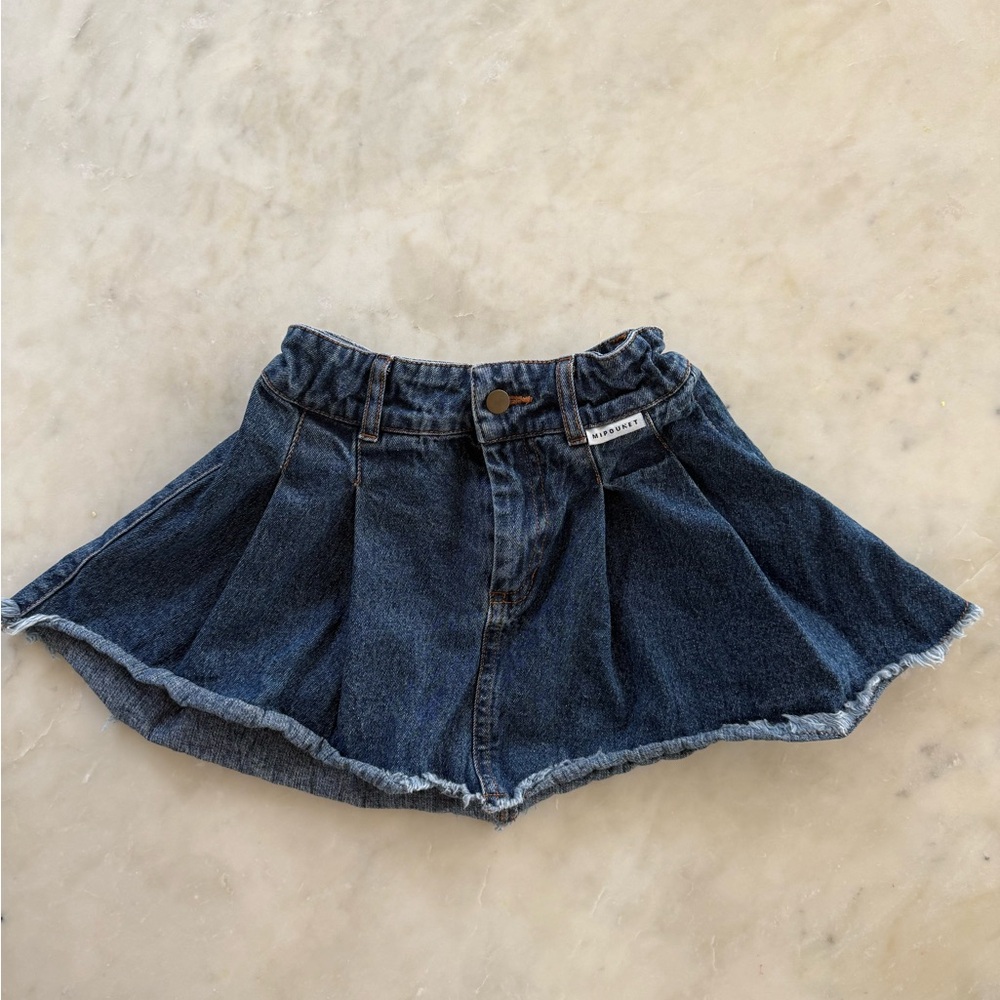 Mipounet pleated denim skirt
